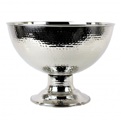 52538-LARGE STAINLESS STEEL HAMMERED PUNCH BOWL